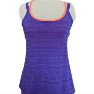 Zella Purple/Orange Built In Bra Exercise Top S M